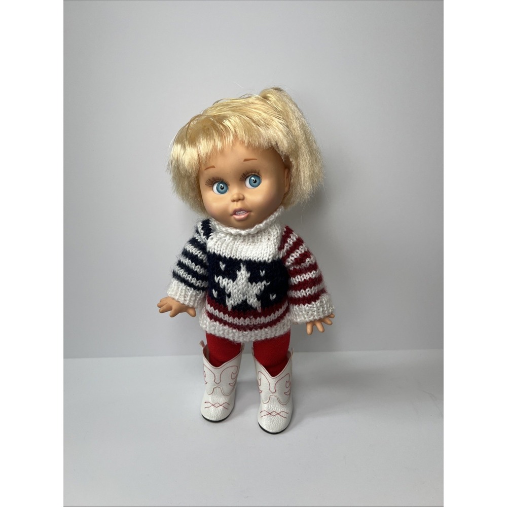 Vintage 1990 Galoob Baby Face So Innocent Cynthia #7 Doll Blonde Blue Eyes